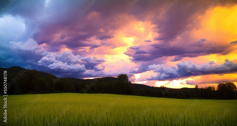 sunset in the field sunset in the field