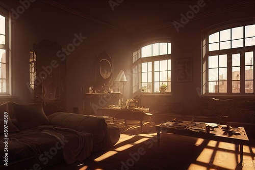 interior of a room with a window and Sunlight  © CREATIVE STOCK