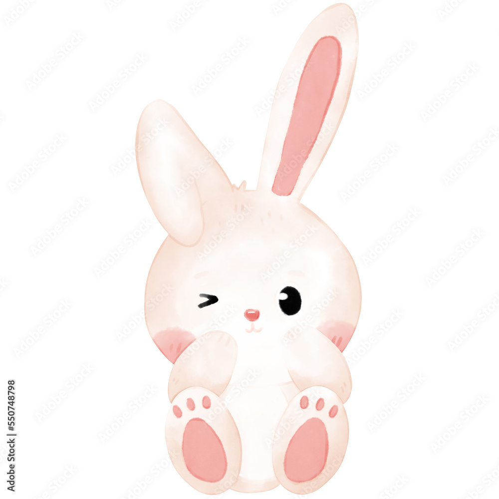 Little bunny watercolor illustration
