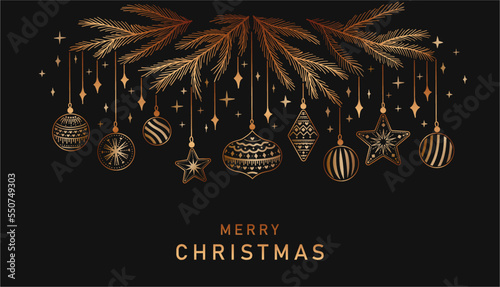 Set Christmas leaves plants hand drawn vector. Drawing beautiful creeper leaf, decorative set with leaves. Vector illustration blackboard