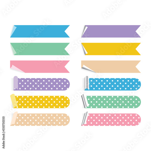 Colorful paper sticker label set collection