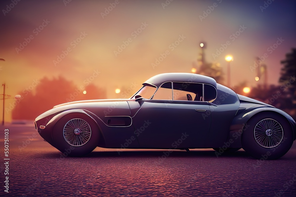 Naklejka premium Vintage car on the street