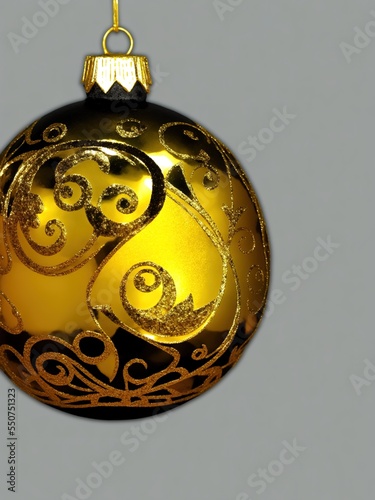 Exquisite Christmas Ornament Intricate Detail Black and Gold