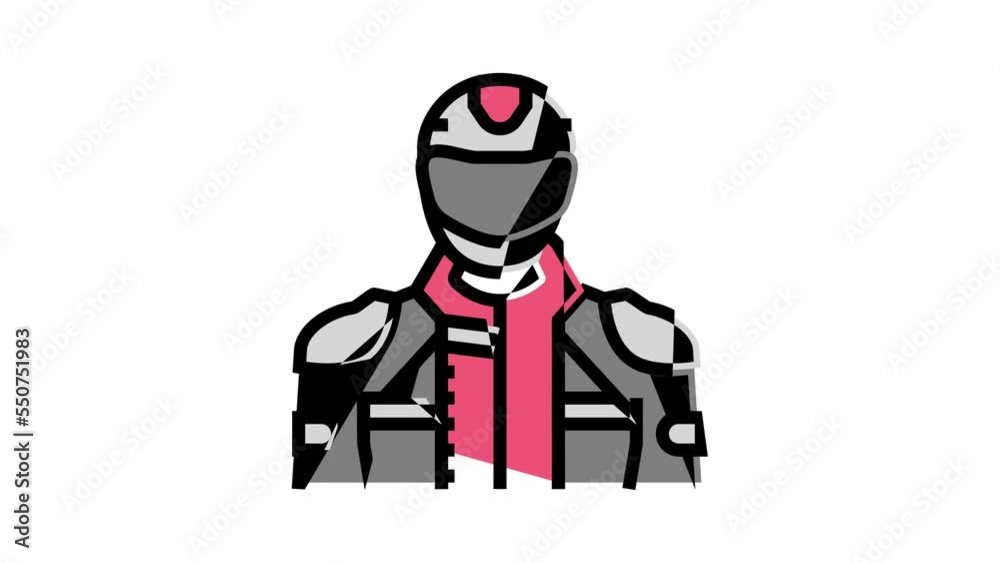 biker rider color icon animation