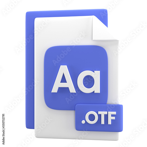 OTF File Extension 3d Icon