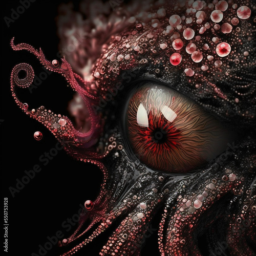Canvastavla ruby octopus eye
