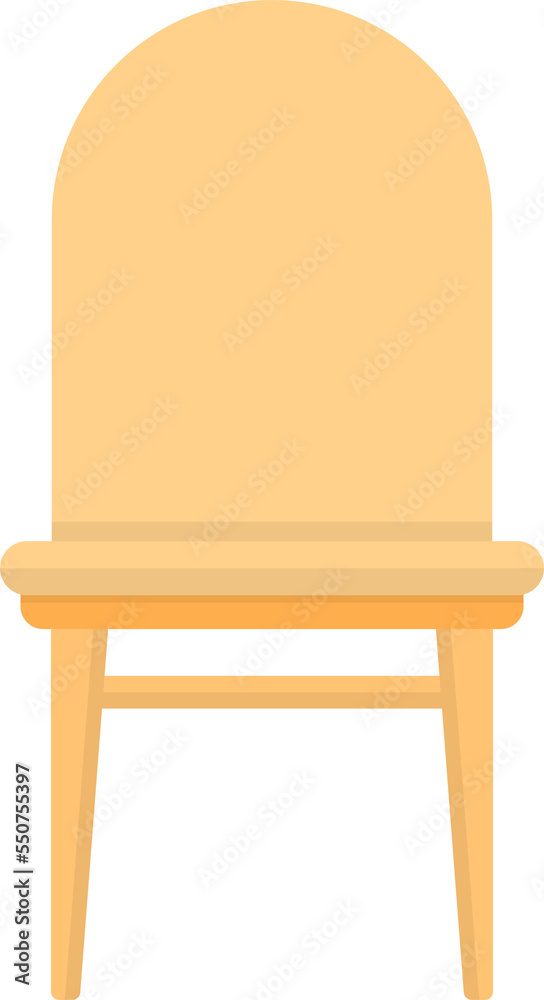 Vector cartoon flat design illustration of yellow chair with backrest, furniture Vector cartoon flat design illustration of yellow chair with backrest, furniture