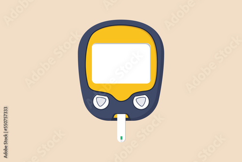 Glucometer. Medical Equipment for diabetes diagnosis. Medical equipment concept. Colored flat graphic vector illustration isolated. 