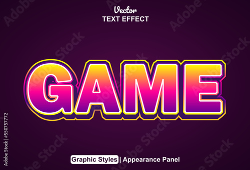 Game text effects with graphic style and editable.