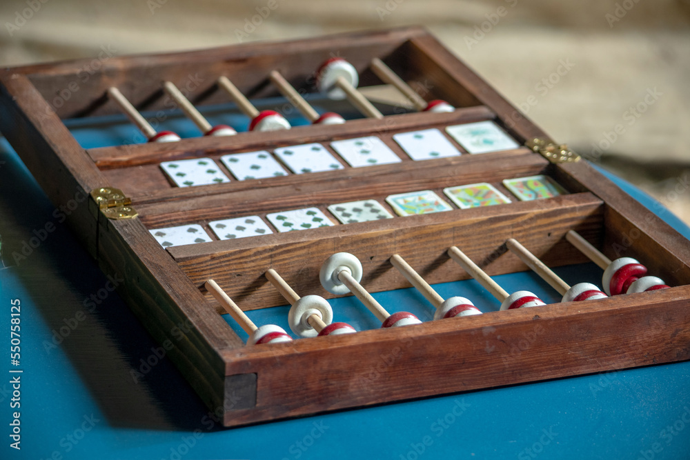 old west faro game from the 1900's, with cards and discs for the banker old west faro game from the 1900's, with cards and discs for the banker
