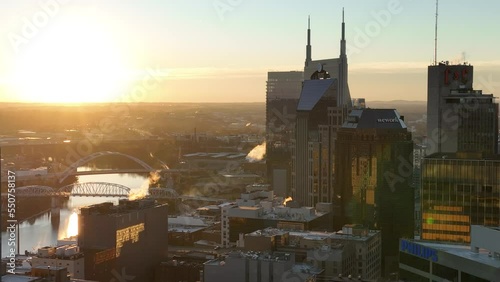 Aerial Nashville cityscape Sready zoomed in photo