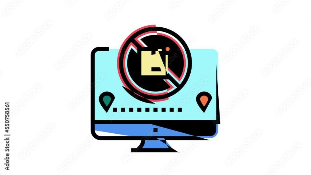 undelivered parcel status color icon animation undelivered parcel status color icon animation
