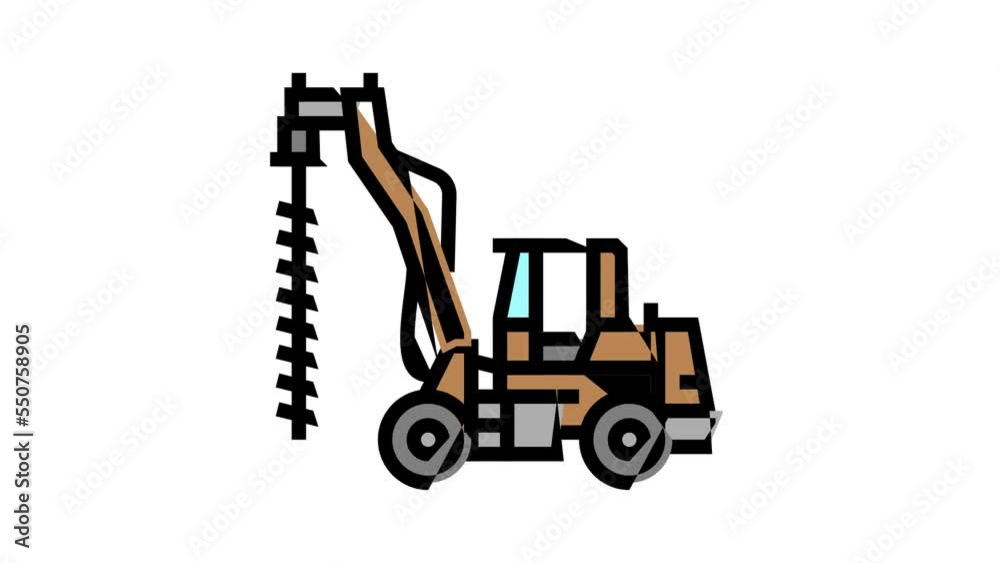 digger construction car vehicle color icon animation digger construction car vehicle color icon animation