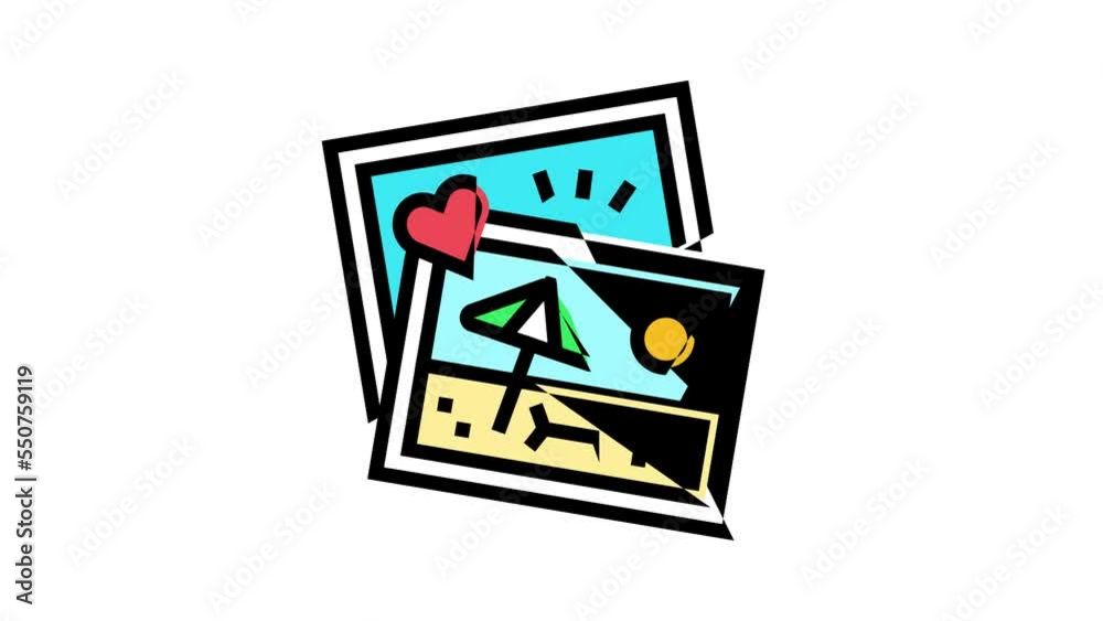 holiday photo summer color icon animation holiday photo summer color icon animation