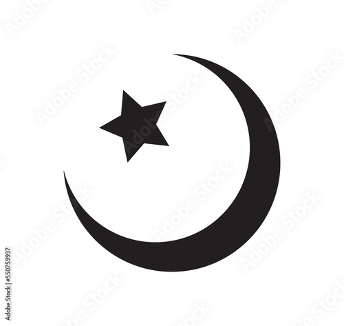 Moon and star vector icon.