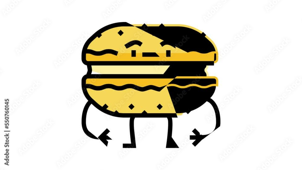 macaroon dessert character color icon animation macaroon dessert character color icon animation