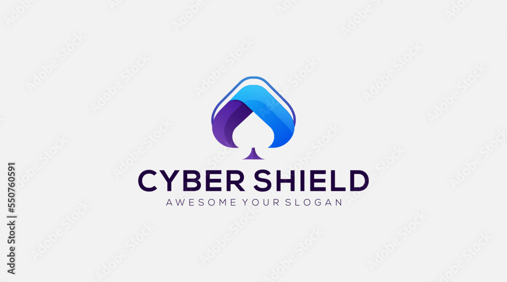 Premium Spade Shield Letter A Logo design symbol icon