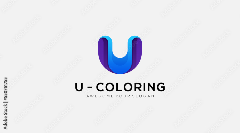 Awesome Letter U gradient Logo icon design illustration template Awesome Letter U gradient Logo icon design illustration template