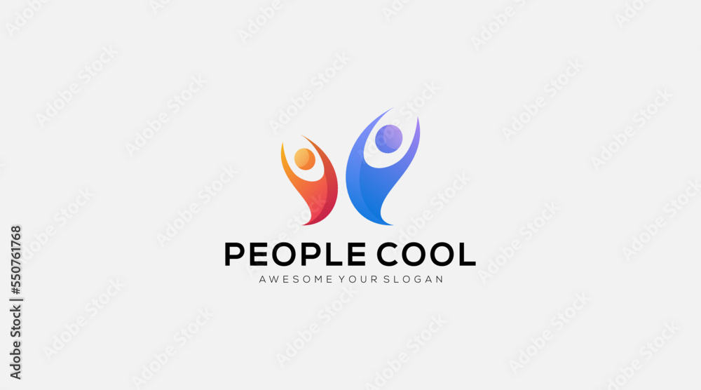 Happy people Icon logo design vector template Happy people Icon logo design vector template