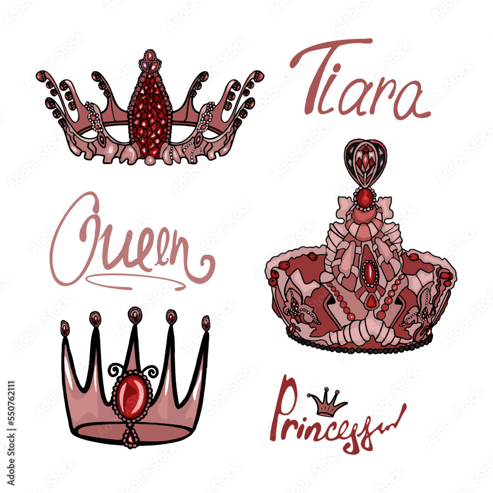 Realistic golden crown. Crown headdress for king and queen. Royal ...