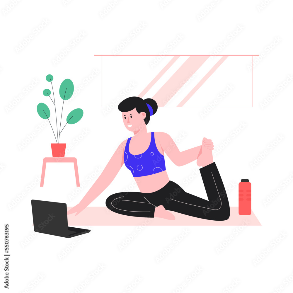 A flat illustration of meditation A flat illustration of meditation