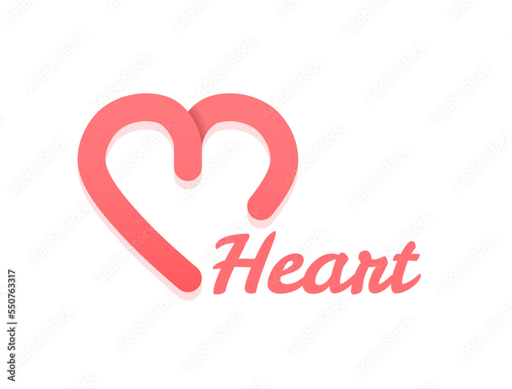 Heart icon or emblem, white background