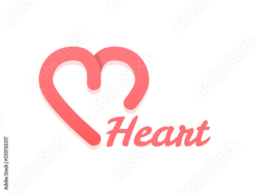 Heart icon or emblem  white background