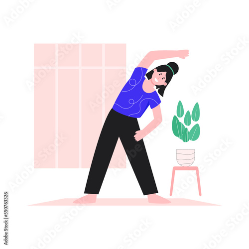 A flat illustration of meditation