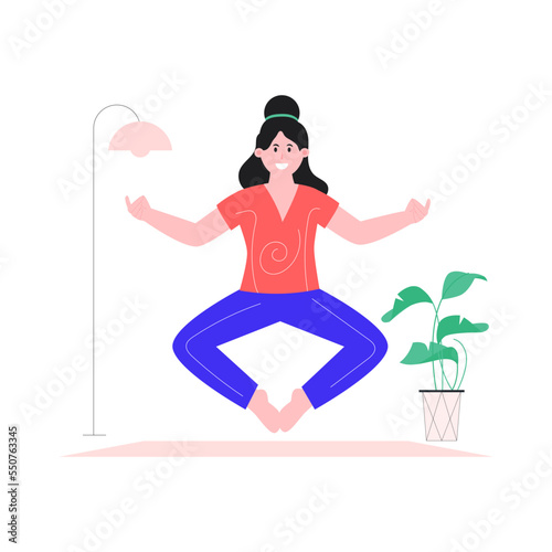 A flat illustration of meditation