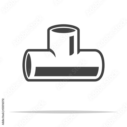 Tee pipe fitting icon transparent vector isolated
