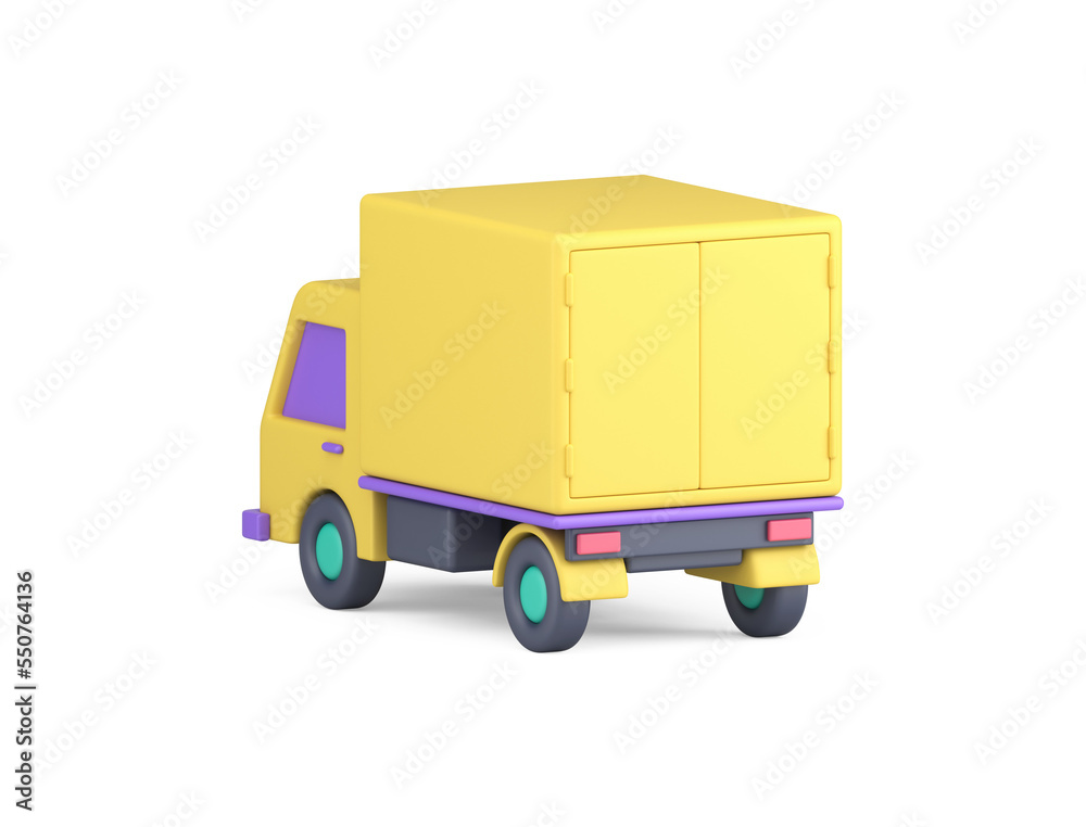 Cargo truck courier express delivery service goods products transportation container 3d icon Cargo truck courier express delivery service goods products transportation container 3d icon