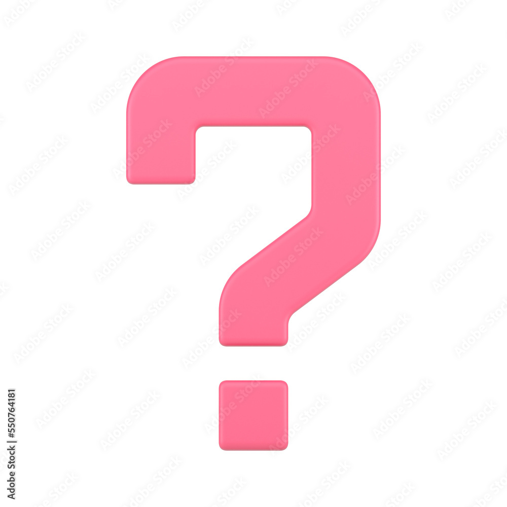 Question mark help support pink quick tips attention warning symbol front view 3d icon Question mark help support pink quick tips attention warning symbol front view 3d icon