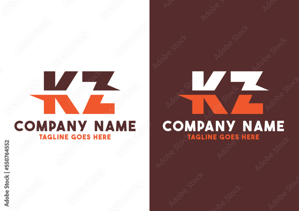 Letter KZ logo design vector template, KZ logo Stock Vector | Adobe Stock