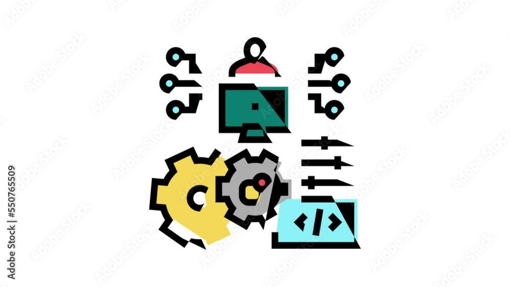 development erp software color icon animation development erp software color icon animation