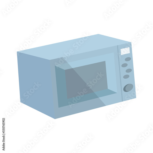 Blue microwave icon. Modern electric oven. Colorful flat vector design. Illustration isolated on white background.