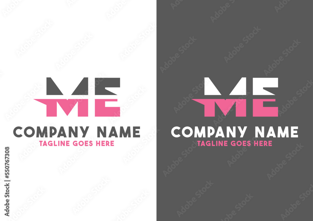 Letter ME logo design vector template, ME logo Stock Vector | Adobe Stock