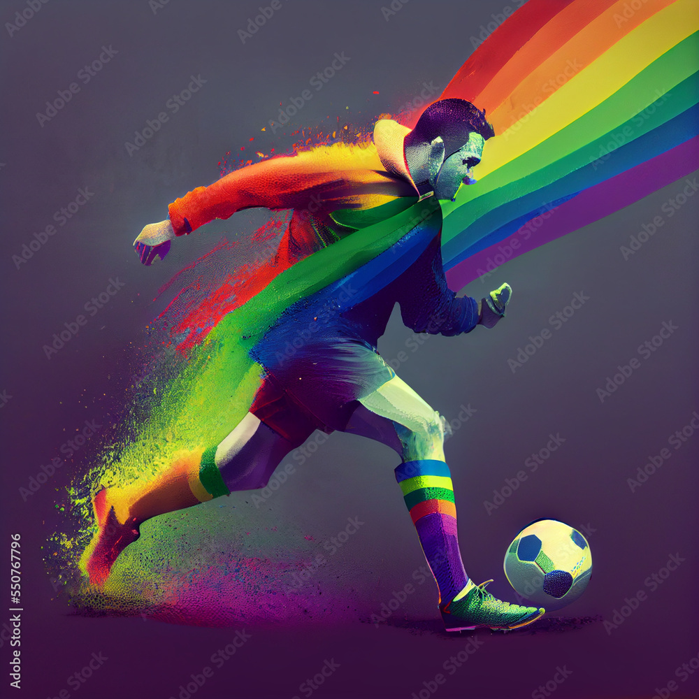World Cup Football Celebratory illustrations, bright colored soccer balls