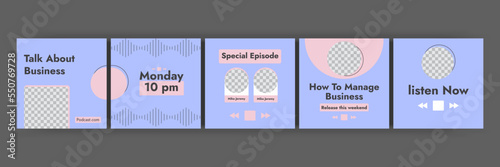 Podcast Social Media Carousel template post, Instagram and social media carousel post template