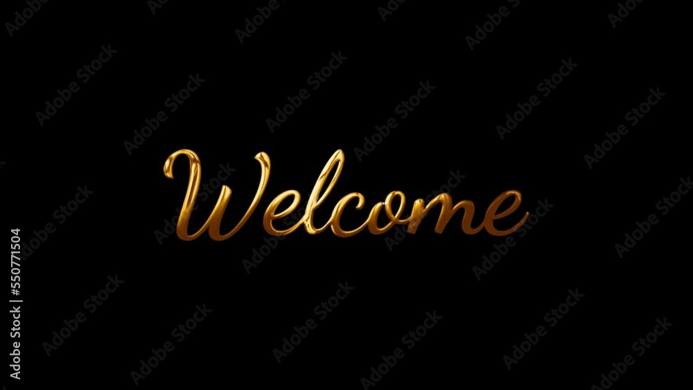 Welcome text animation calligraphic inscription with smooth lines in golden color, Welcome letter animation video 4K. Suitable for Celebrations, Wishes, Events, Messages, holidays, intro Welcome text animation calligraphic inscription with smooth lines in golden color, Welcome letter animation video 4K. Suitable for Celebrations, Wishes, Events, Messages, holidays, intro