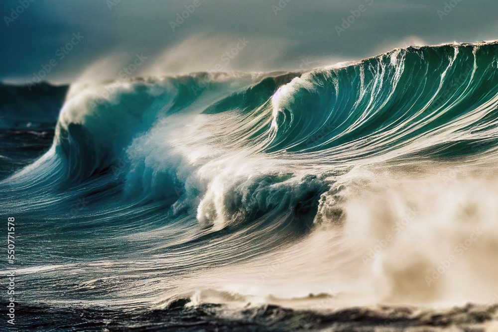 Epic ocean wave surf.  
Digitally generated image