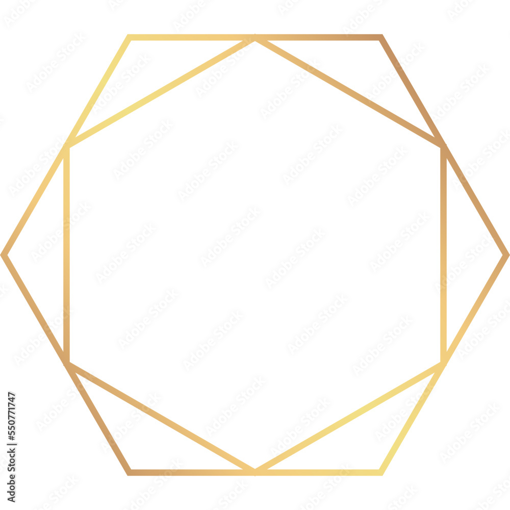 Gold Hexagon Line Frame (13) Gold Hexagon Line Frame (13)