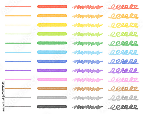 水彩テクスチャ 4種の線セット