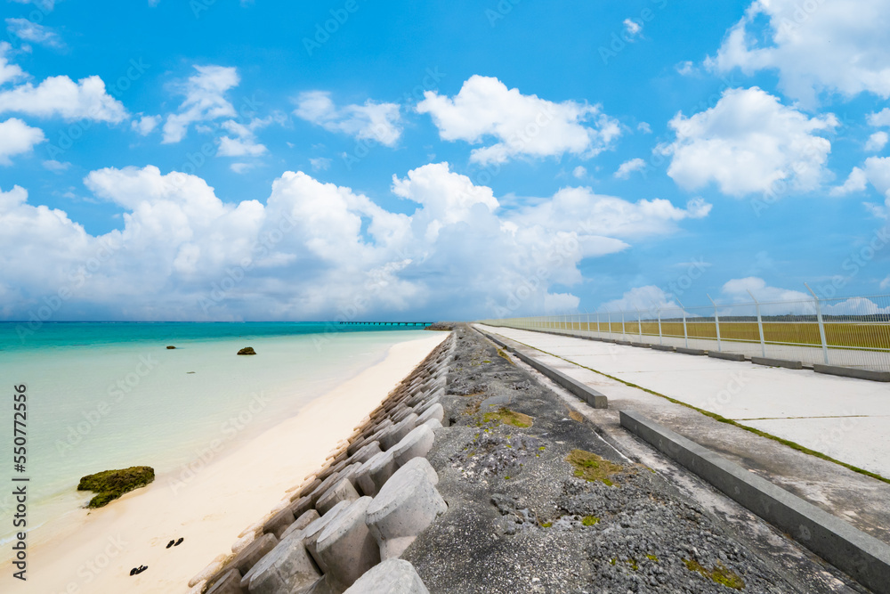 沖縄の青い海と空、１７エンド、宮古島