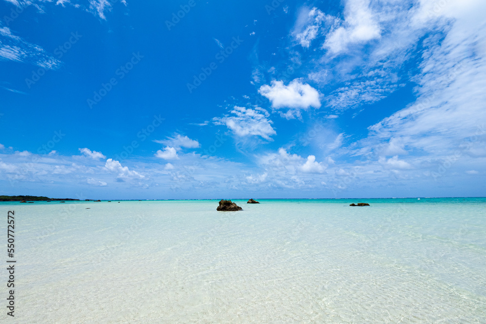 沖縄の青い海と空、１７エンド、宮古島