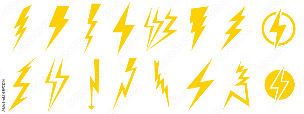 Vector lightning icon. A design element for a website, application, social networks - obrazy, fototapety, plakaty 