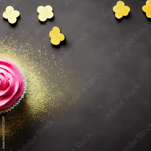 Valentine's Day Cupcakes with Hearts Glitter and Confetti