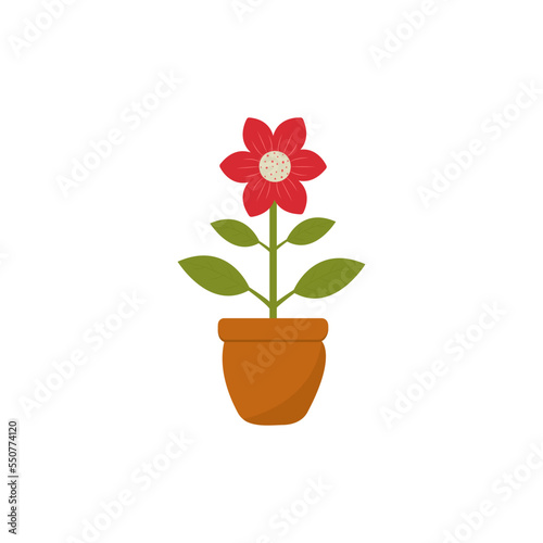 The Flower pot icon is isolated on a white background. in flat design.