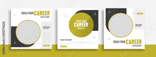 set of Creative career social media post and story banner for promotions. web banner vector illustration
