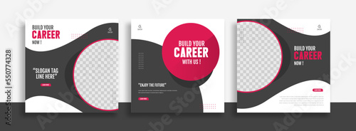 set of Creative career social media post and story banner for promotions. web banner vector illustration
