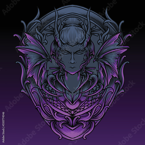 artwork illustration and t shirt design dragon prince engraving ornament
